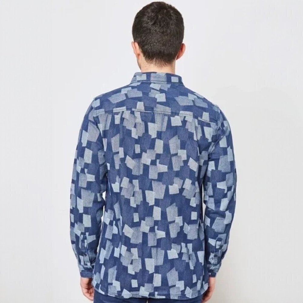 Native Youth Patchwork Button Down Shirt - sz XL - image 3